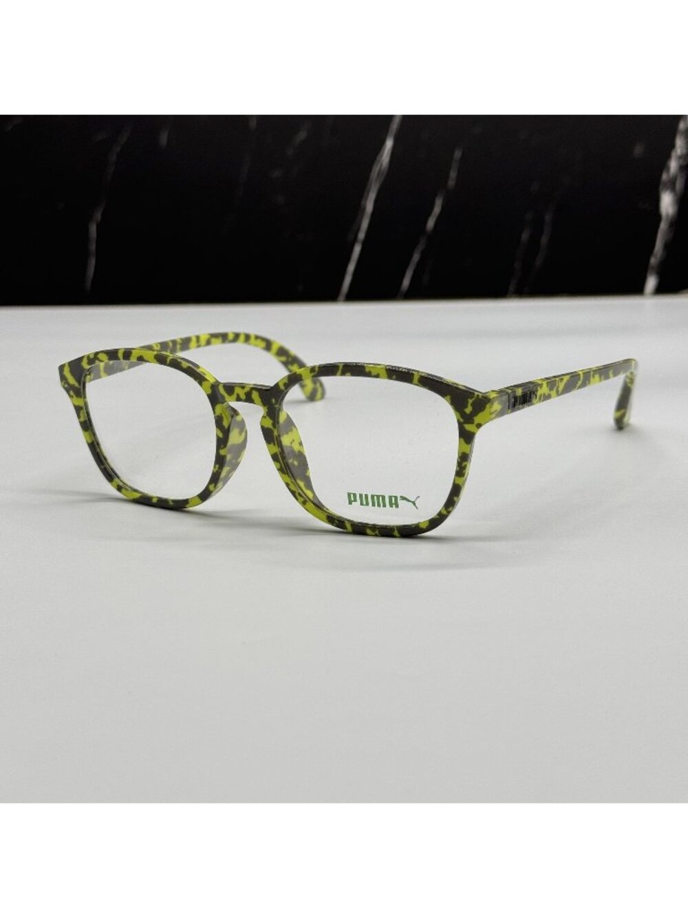 Puma PU0080OA 004 Yellow Gray Round Kids Eyeglasses NEW